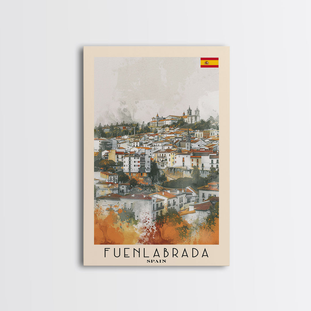 Fuenlabrada, Spain Travel Poster Art, Framed Canvas Print for Living Room or Bedroom, Spanish Wall Art, Home Decoration
