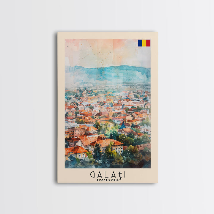 Galati, Romania Travel Poster Art, Framed Canvas Print for Living Room or Bedroom, Scenic Wall Art, Perfect Home Decoration