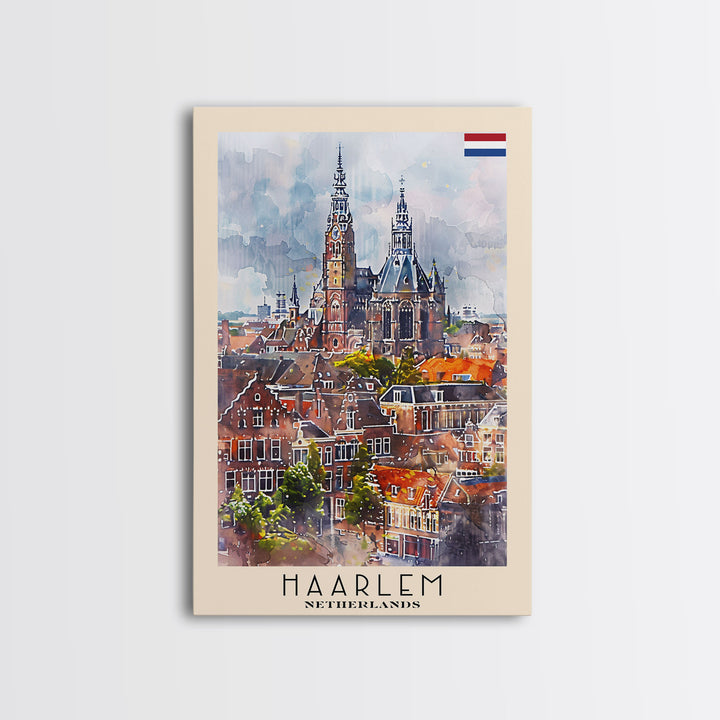 Haarlemmermeer Netherlands Water View Art, Framed Canvas Print, Bedroom Wall Art, Travel Poster, Home Decoration, Dutch Wall Art