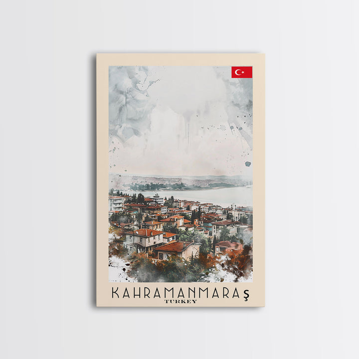 Kahramanmaras Turkey Historical View, Framed Canvas Print, Travel Poster, Cultural Wall Art, Bedroom Decor, Ancient Cityscape, Rich Home Decoration