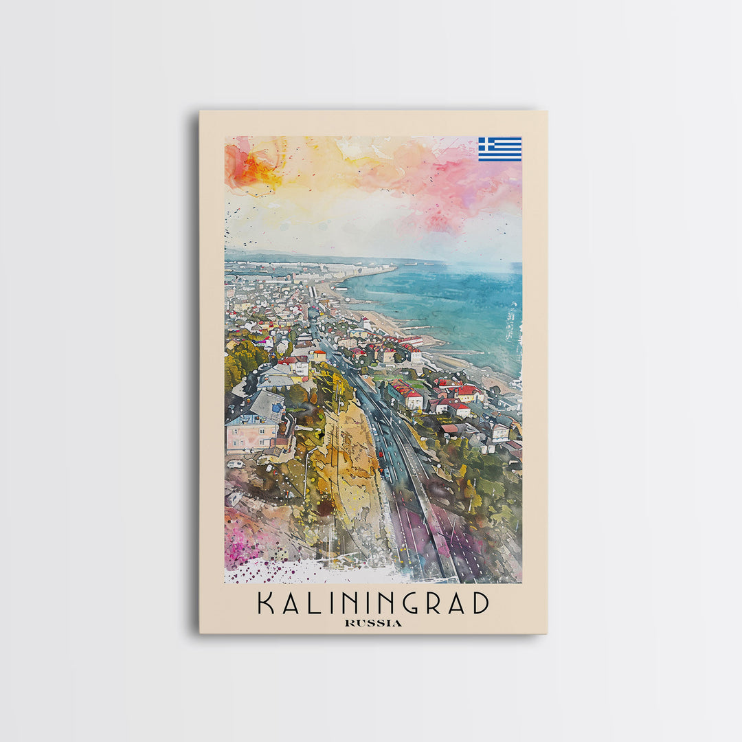 Kaliningrad Russia Urban Landscape, Framed Canvas Print, Travel Poster, Modern Wall Art, Office Decor, Russian Cityscape, Contemporary Home Decoration