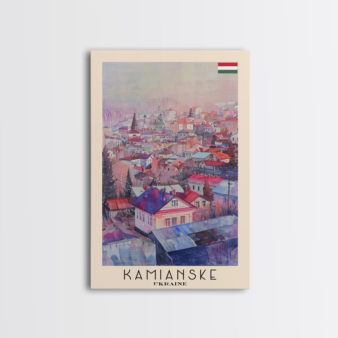 Kamianske Ukraine Scenic View, Framed Canvas Print, Travel Poster, Wall Art, Living Room Decor, Cityscape Art, Modern Home Decoration, Ukrainian City