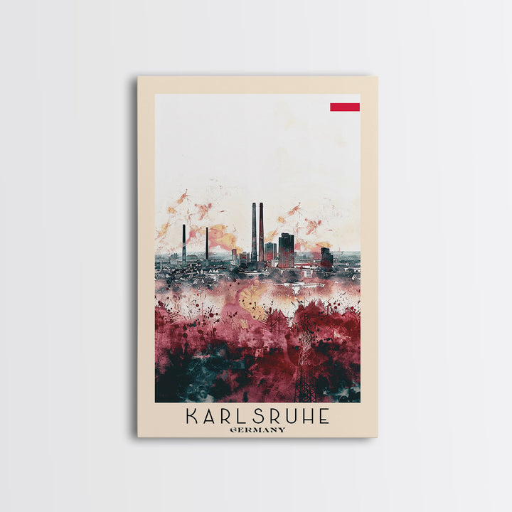 Karlsruhe Germany Urban Landscape, Framed Canvas Print, Travel Poster, Wall Art, Office Decor, Cityscape Art, Modern Home Decoration, German City