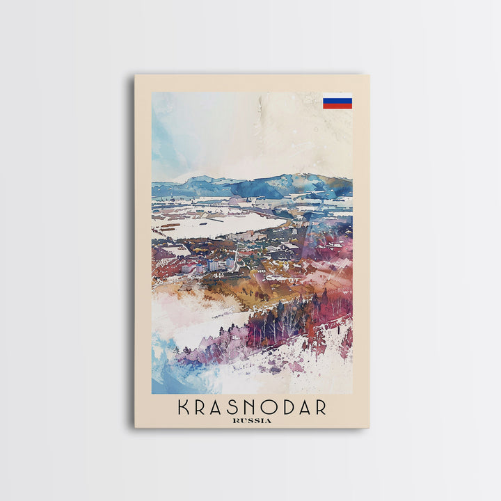 Krasnodar Russia Travel Poster Framed Canvas Print, Abstract Landscape Art, Wall Decor, Home Decoration, Travel Print, Artistic Gift