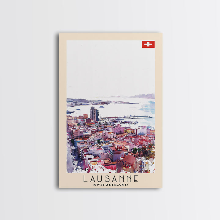 Las Palmas de Gran Canaria Spain Travel Poster Framed Canvas Print, Coastal Cityscape, Wall Art, Tropical Home Decor, Travel Print, Artistic Gift