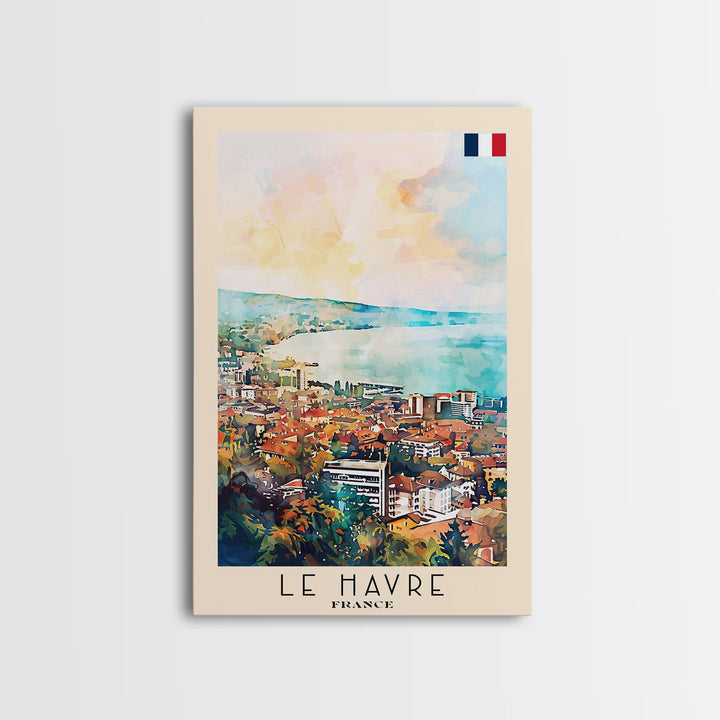 Lausanne Switzerland Travel Poster Framed Canvas Print, Scenic Landscape Art, Wall Decor, Home Decoration, Travel Print, Original Painting
