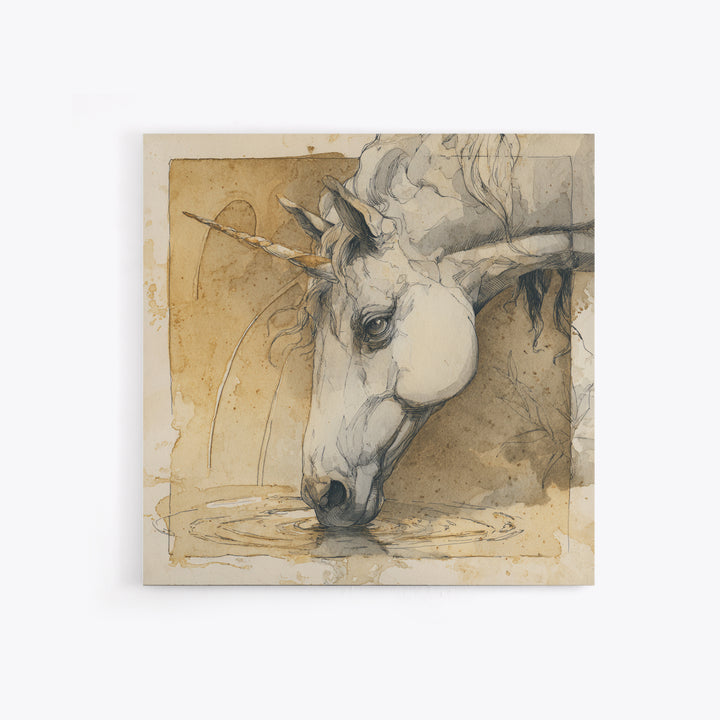 Griffin Perched on a Castle Wall Canvas Print, Fantasy Art, Fantasy Art Prints, Living Room Decor, Mythic, Modern Decor, FAN-1x1-10