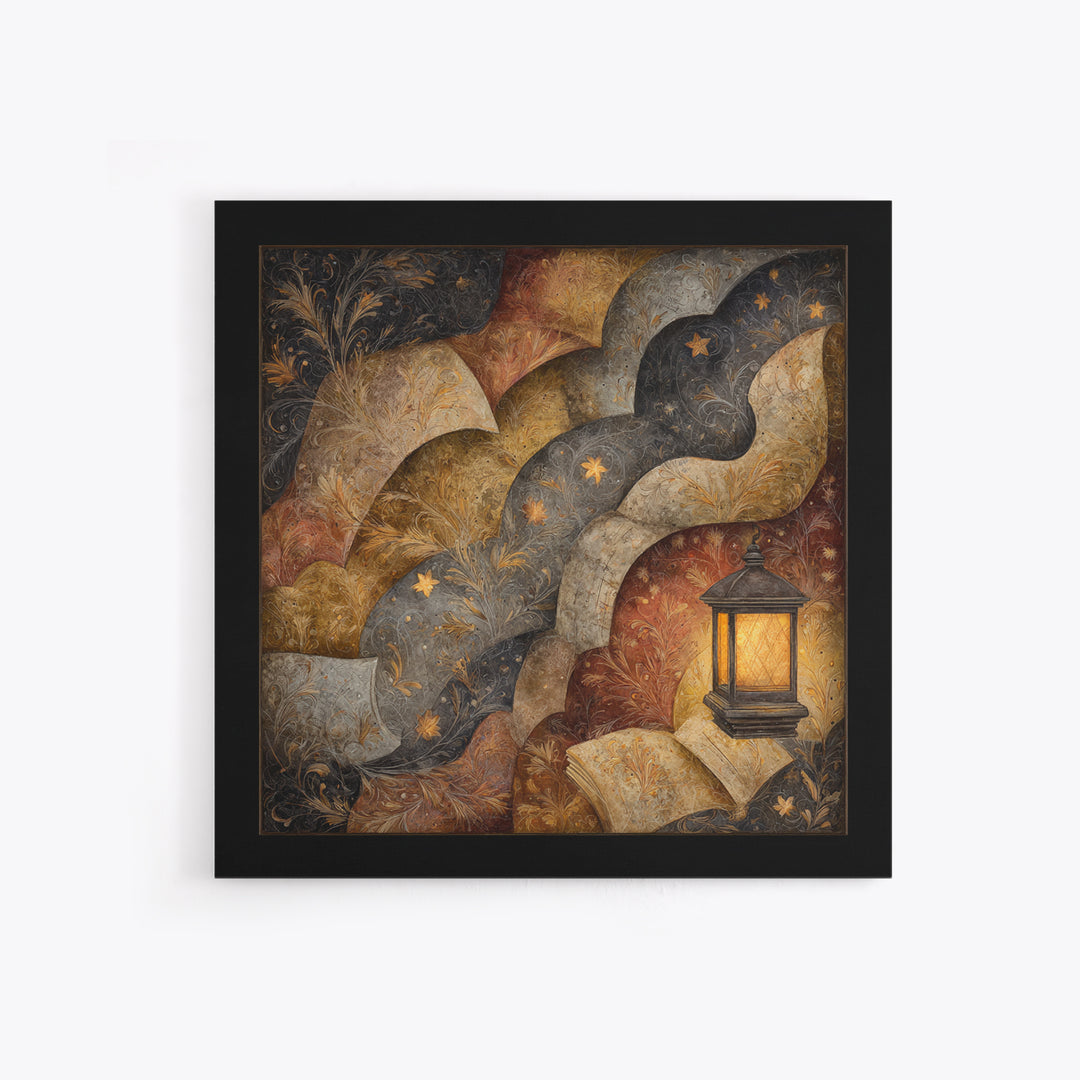 Phoenix Rising in Gold and Crimson Flames Framed Canvas Print, Fantasy Art, Fine Art Print, Living Room Decor, Fine Art, Mythic, FAN-1x1-29