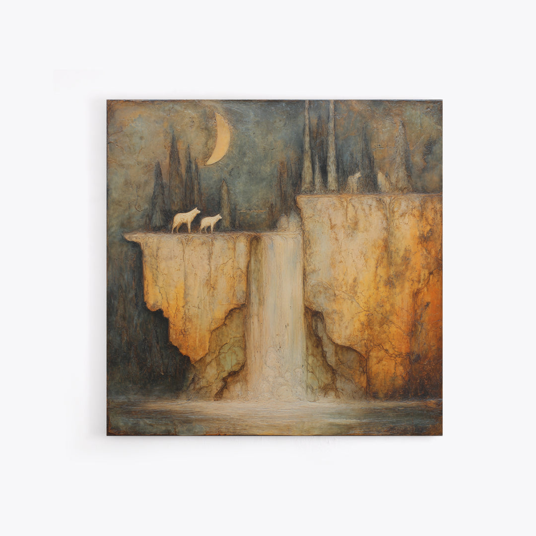 Dwarven Forge with Molten Gold Glow Canvas Print, Fantasy Art, Fantasy Home Decor, Living Room Decor, Fine Art, Mythic, FAN-1x1-90