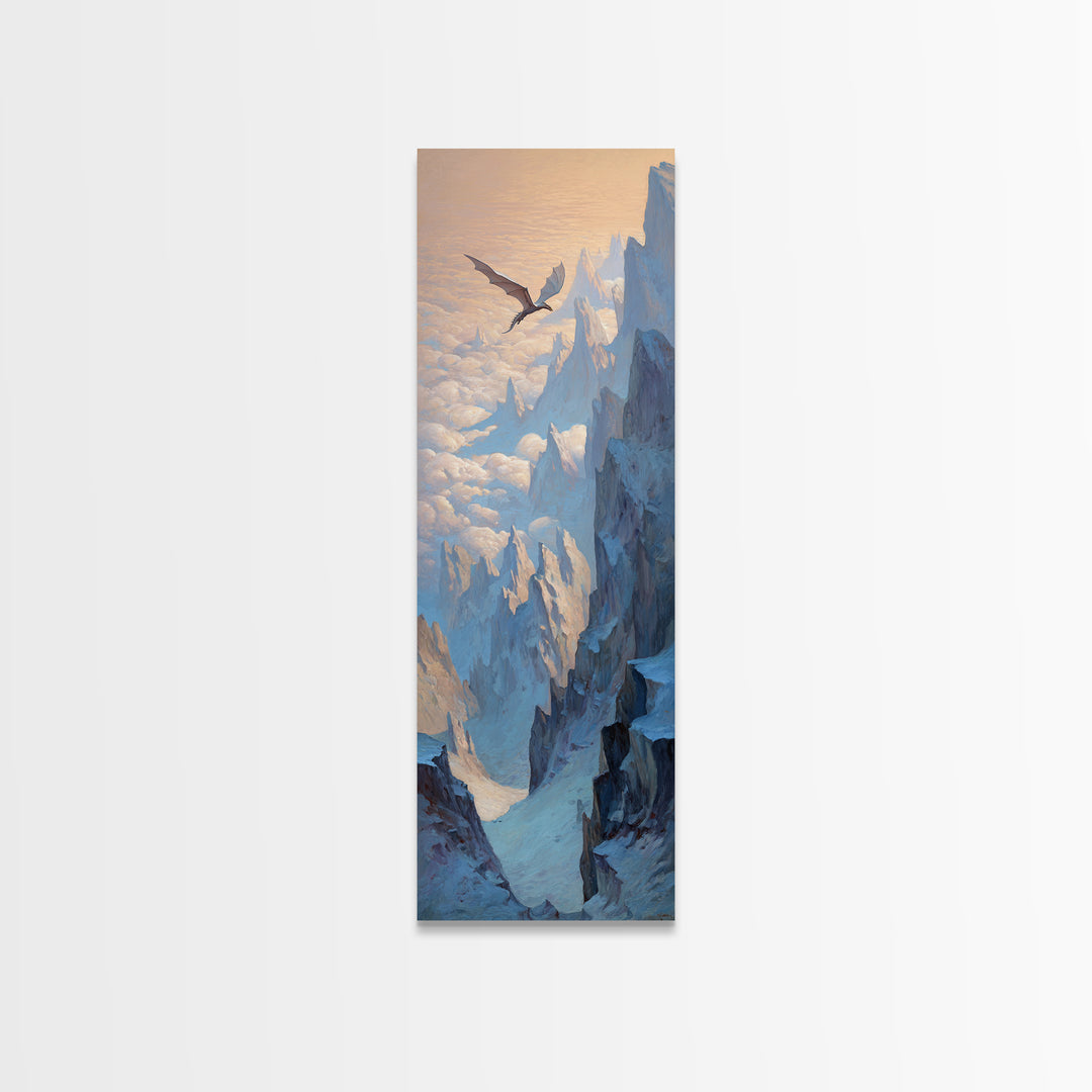 Griffin Perched on a Castle Wall Canvas Print, Fantasy Art, Final Fantasy Art, Living Room Decor, Mythic, Statement Artwork, FAN-1x3-22