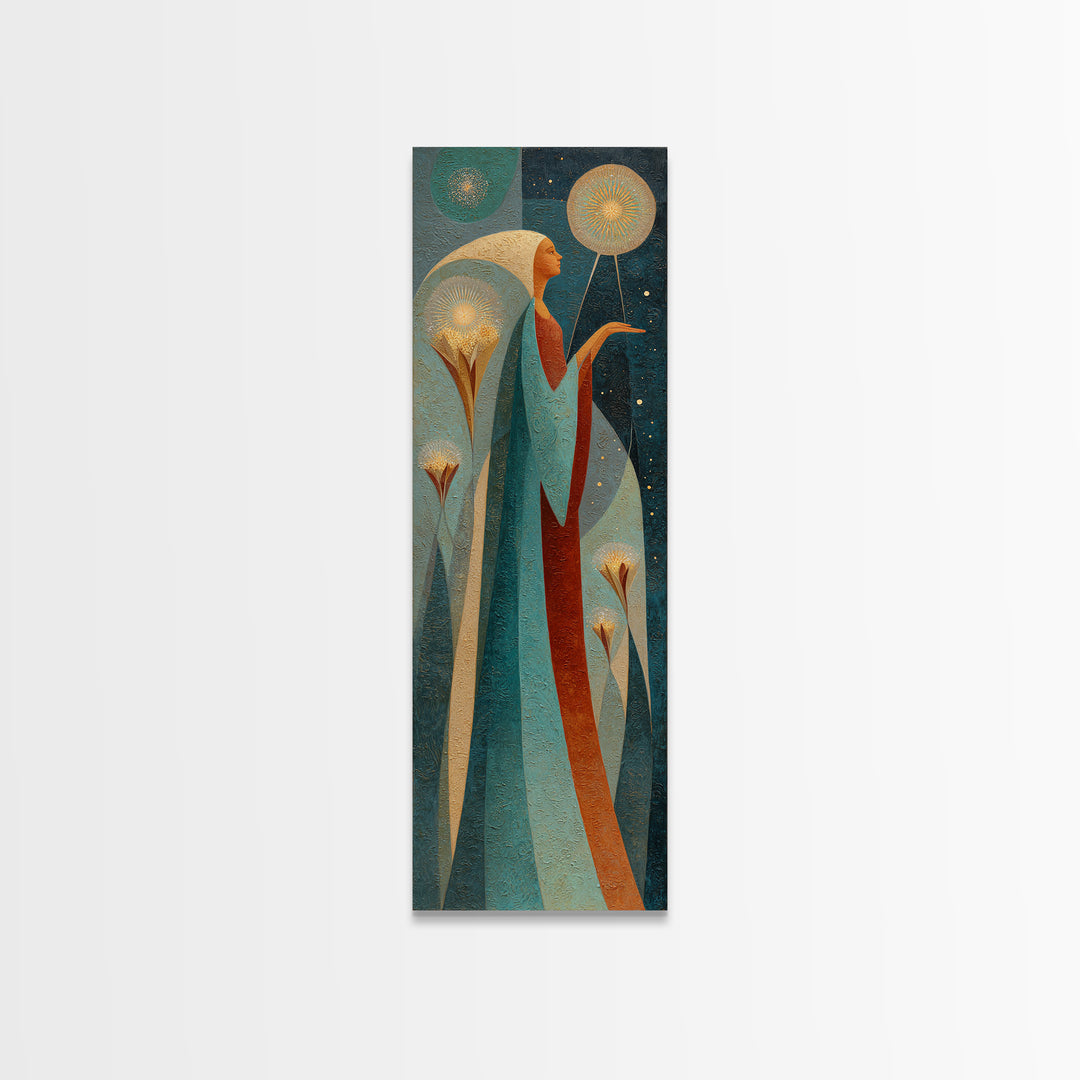 Elven Queen Portrait Canvas Print, Fantasy Art, Luxury Decor, Living Room Decor, Fine Art, Mythic, Art Prints, Digital Art, FAN-1x3-86