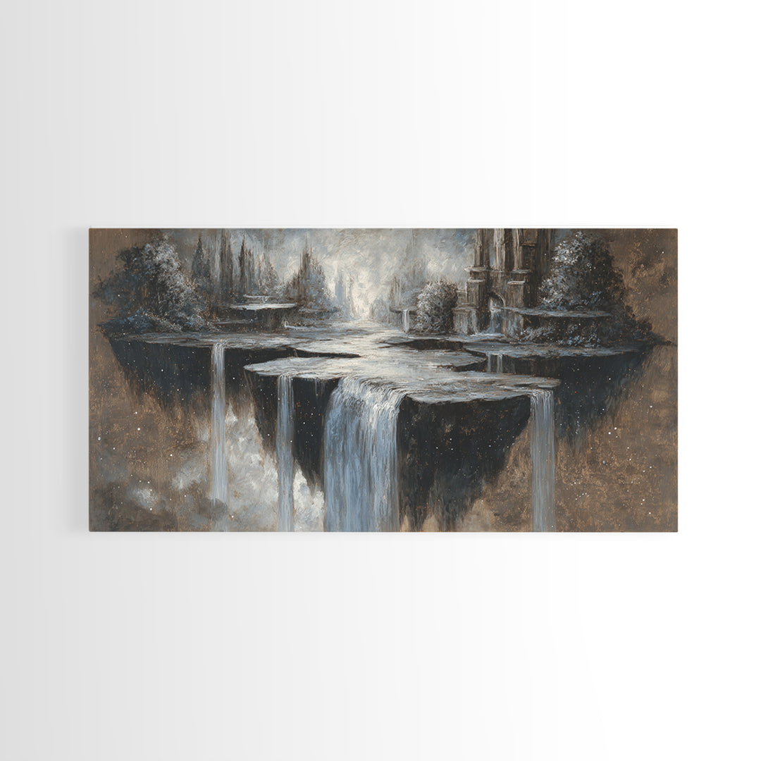Dwarven Forge with Molten Gold Glow Framed Canvas Print, Fantasy Art, Home Decor, Living Room Decor, Fine Art, Mythic, FAN-2x1-86