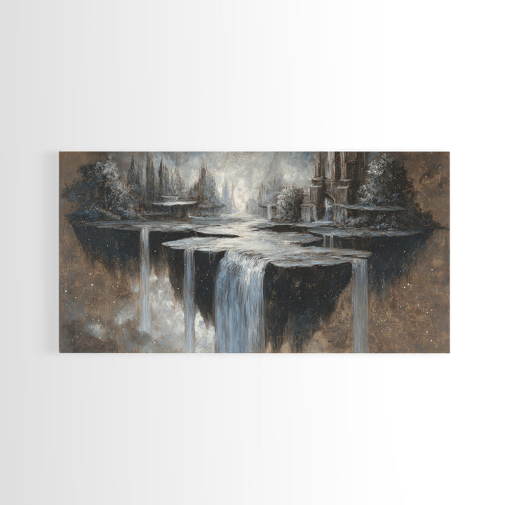 Dwarven Forge with Molten Gold Glow Framed Canvas Print, Fantasy Art, Home Decor, Living Room Decor, Fine Art, Mythic, FAN-2x1-86