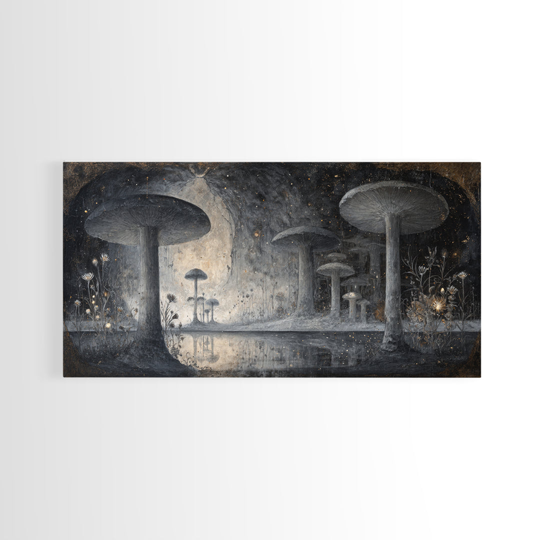 Floating Island with Waterfalls and Ancient Ruins Canvas Print, Fantasy Art, Sensual Fantasy Art, Living Room Decor, Mythic, FAN-2x1-95