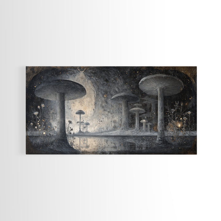 Floating Island with Waterfalls and Ancient Ruins Canvas Print, Fantasy Art, Sensual Fantasy Art, Living Room Decor, Mythic, FAN-2x1-95