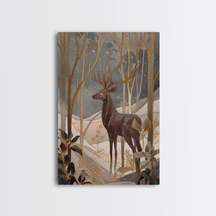 Mythic Waterfall Guarded by White Wolves Canvas Print, Fantasy Art, Fantasy Art Print, Living Room Decor, Fine Art, Mythic, FAN-2x3-32