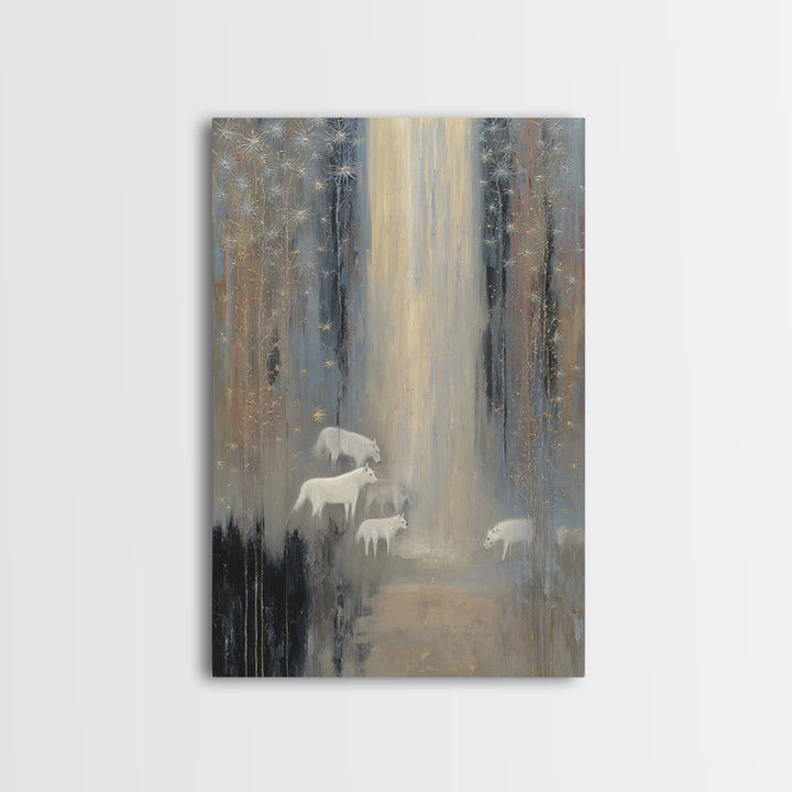 Faerie Market under Giant Mushrooms Framed Canvas Print, Fantasy Art, Wall Art, Living Room Decor, Abstract Art, Mythic, FAN-2x3-47