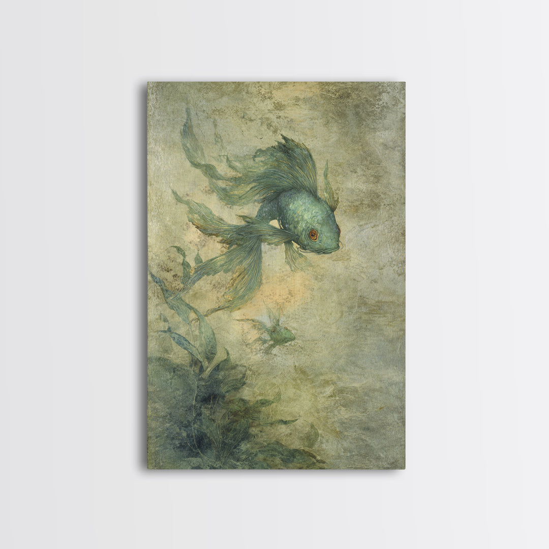 Phoenix Rising in Gold and Crimson Flames Canvas Print, Fantasy Art, Art Nouveau, Living Room Decor, Fine Art, Mythic, FAN-2x3-61