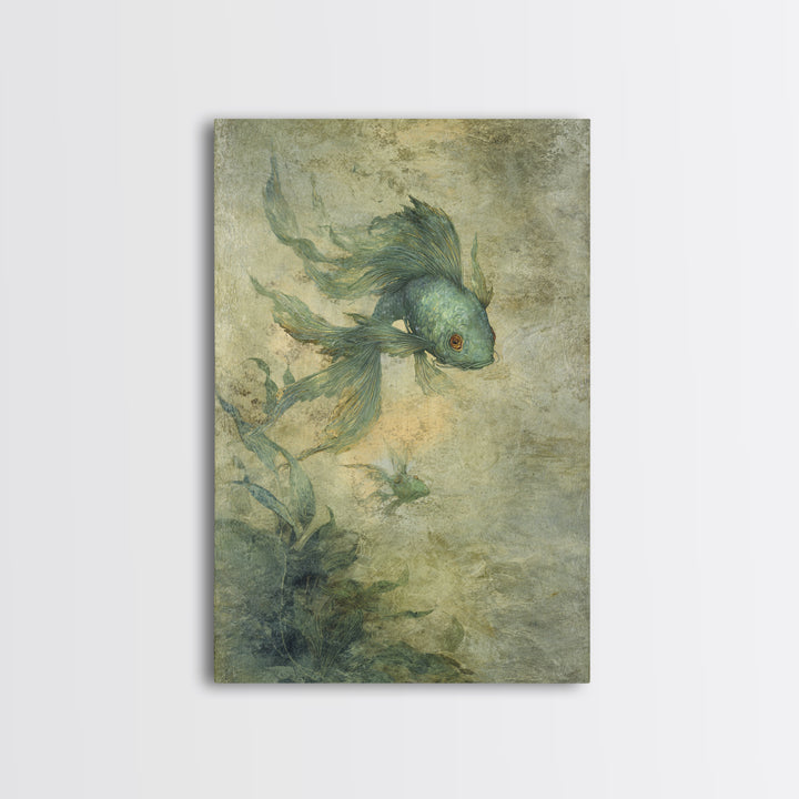 Phoenix Rising in Gold and Crimson Flames Canvas Print, Fantasy Art, Art Nouveau, Living Room Decor, Fine Art, Mythic, FAN-2x3-61