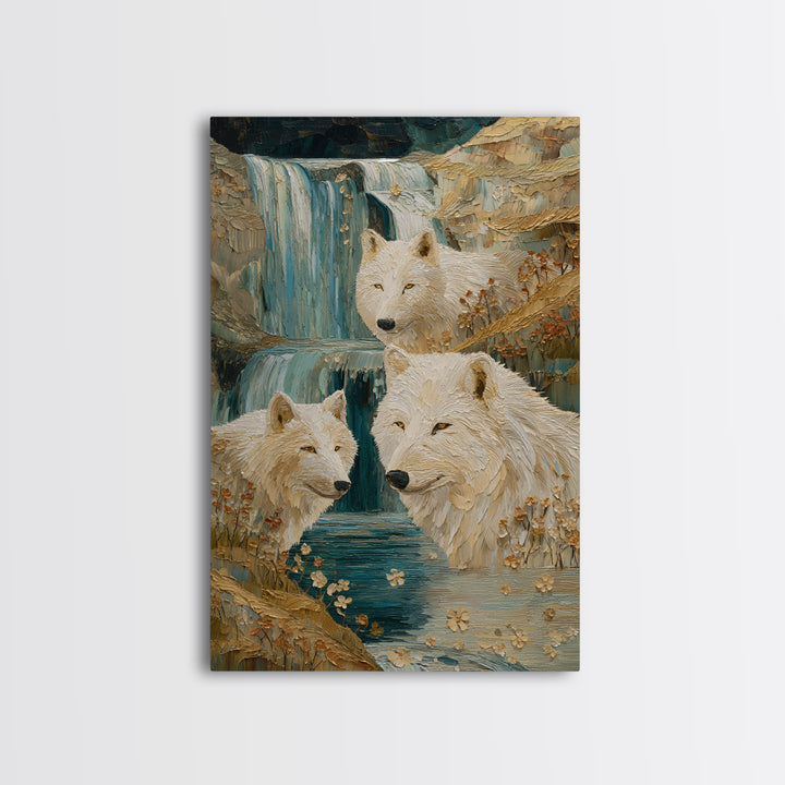 Floating Island with Waterfalls and Ancient Ruins Canvas Print, Fantasy Art, Watercolor Painting, Living Room Decor, Mythic, FAN-2x3-83