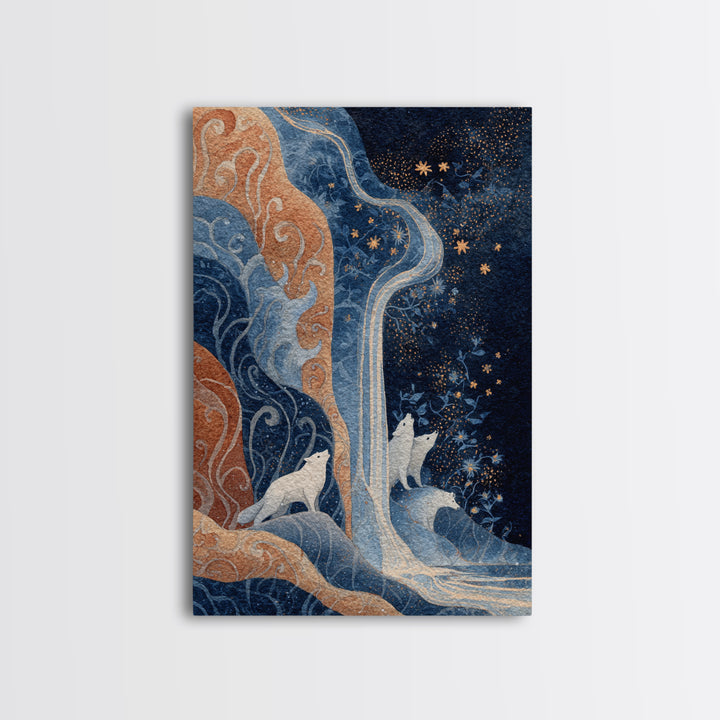 Giant Tree City Filled Framed Canvas Print, Fantasy Art, Whimsical Art, Living Room Decor, Watercolor Art, Mythic, FAN-2x3-89