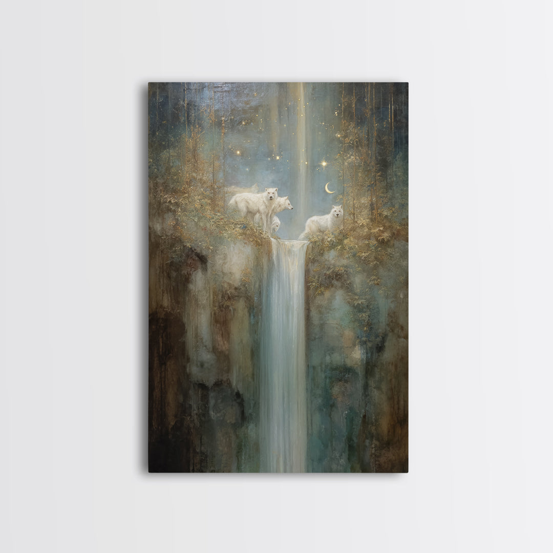 Faerie Market under Giant Mushrooms Canvas Print, Fantasy Art, Landscape, Living Room Decor, Oil Painting, Mythic, FAN-2x3-95