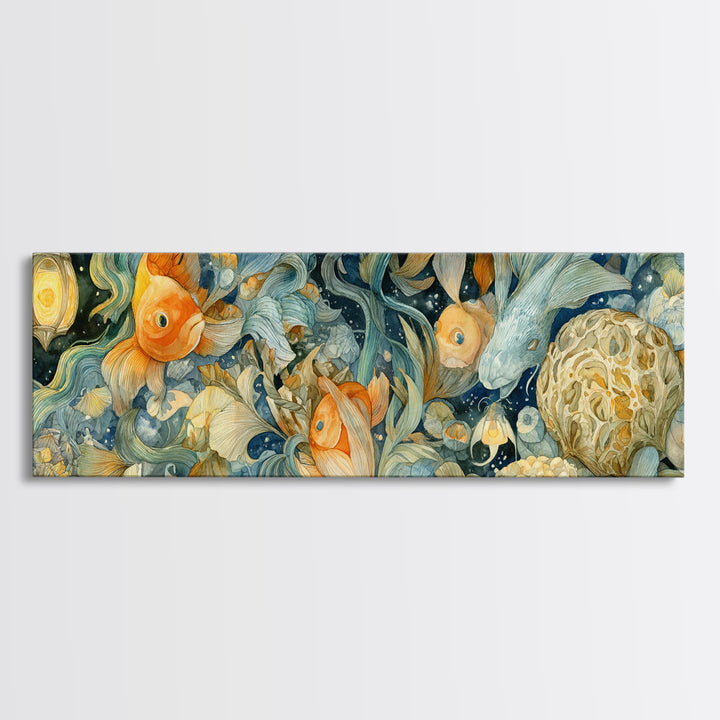 Forest Spirit with Antlers and Glowing Eyes Canvas Print, Fantasy Art, Final Fantasy Art, Living Room Decor, Fine Art, Mythic, FAN-3x1-4