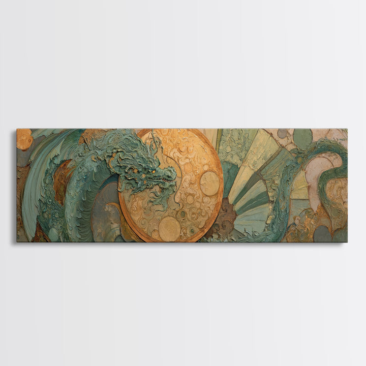 Mermaid Lagoon with Bioluminescent Water Canvas Print, Fantasy Art, Neutral Decor, Living Room Decor, Fine Art, Mythic, FAN-3x1-96