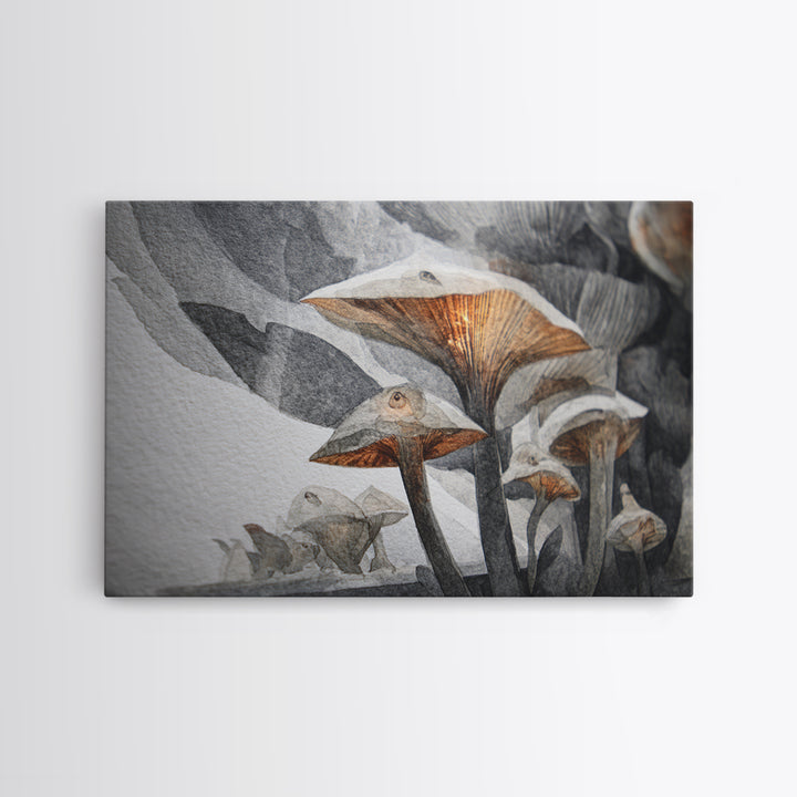 Forest Spirit with Antlers and Glowing Eyes Framed Canvas Print, Fantasy Art, Gallery Decor, Living Room Decor, Mythic, FAN-3x2-64