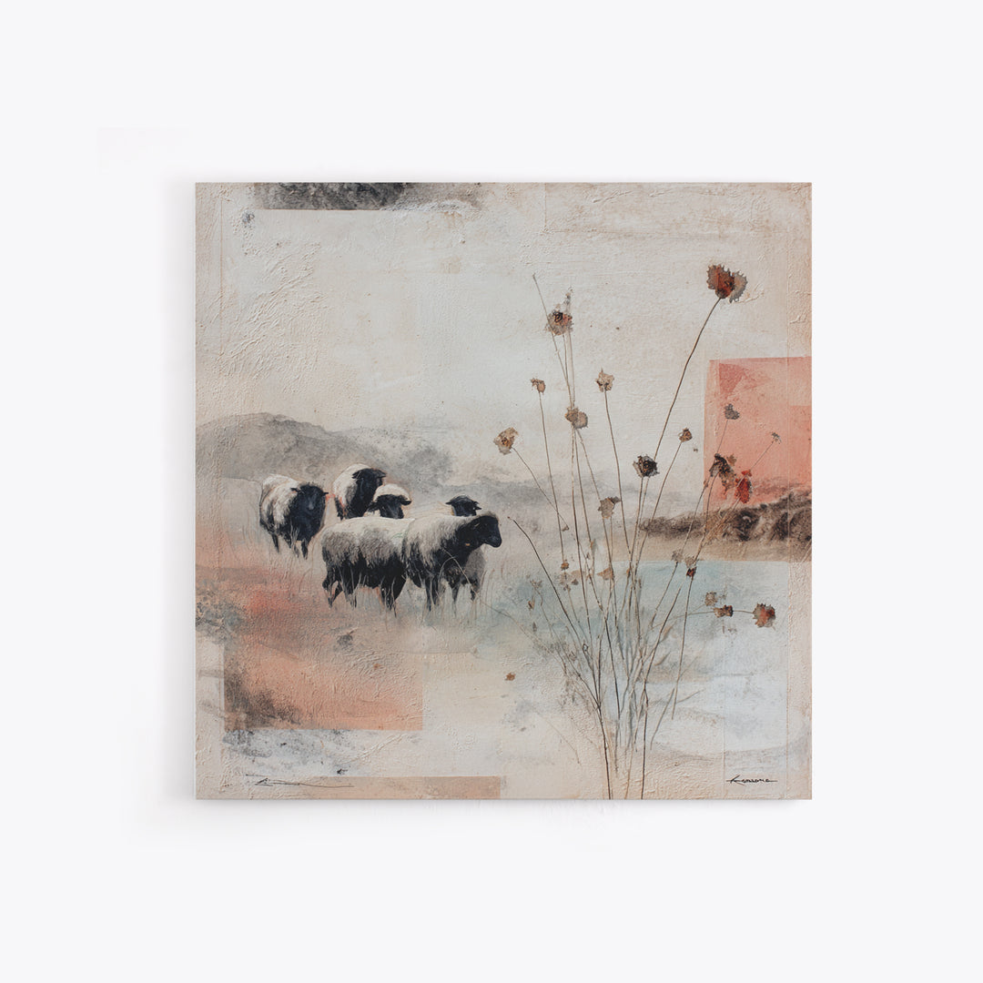 Rustic Barn in Golden Field Light Canvas Print, Farmhouse Art, Landscape Painting, Farmhouse Decor, Fine Art, Harvest, FAR-1x1-26