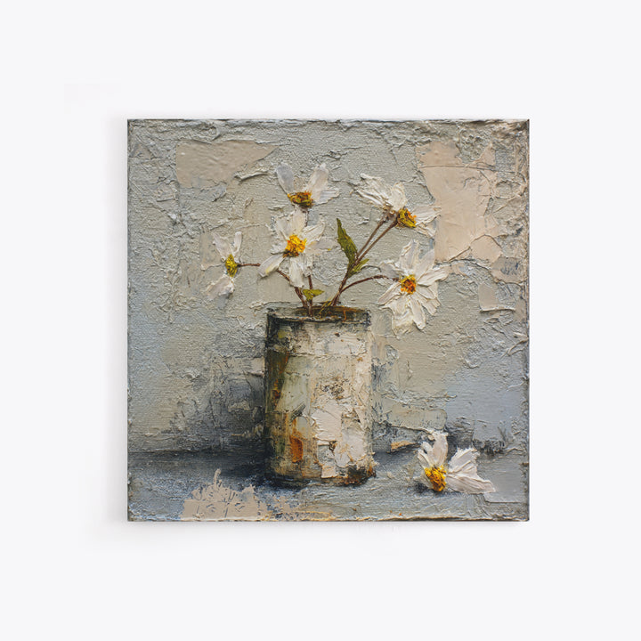 Sunflowers in a Galvanized Metal Bucket Canvas Print, Farmhouse Art, Digital Wall Art, Farmhouse Decor, Fine Art, Harvest, FAR-1x1-3