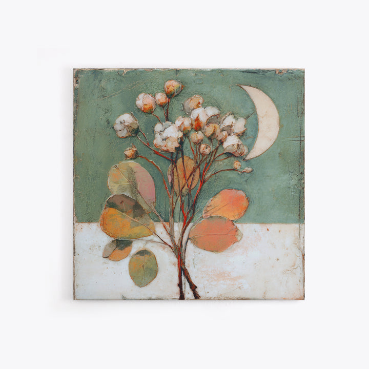 Apple Basket with Gingham Cloth Canvas Print, Farmhouse Art, Watercolor Painting, Farmhouse Decor, Fine Art, Harvest, FAR-1x1-35