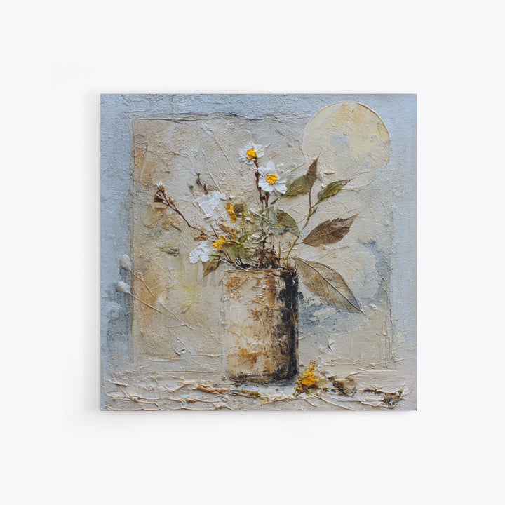 Chicken Family in a Garden Patch Framed Canvas Print, Farmhouse Art, Botanical Art, Farmhouse Decor, Oil Painting, Harvest, FAR-1x1-63
