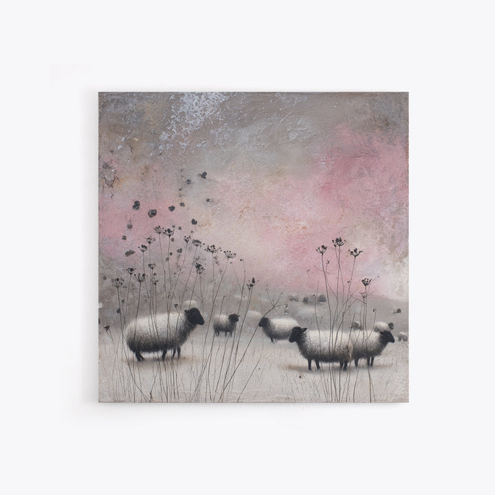 Farmhouse Wreath of Cotton Stems and Eucalyptus Canvas Print, Farmhouse Art, Landscape Art, Farmhouse Decor, Fine Art, Harvest, FAR-1x1-92