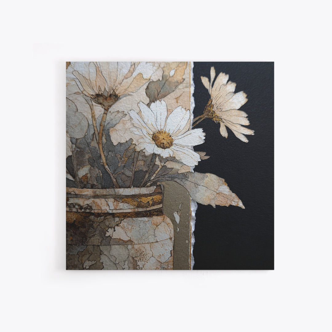 Sunflowers in a Galvanized Metal Bucket Canvas Print, Farmhouse Art, Wall Art, Farmhouse Decor, Oil Painting, Harvest, FAR-1x1-99