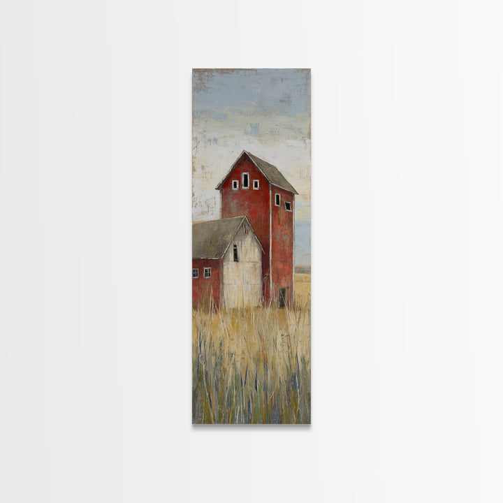 Rustic Barn in Golden Field Light Canvas Print, Farmhouse Art, Gallery Wall, Farmhouse Decor, Fine Art, Harvest, Art Print, FAR-1x3-38