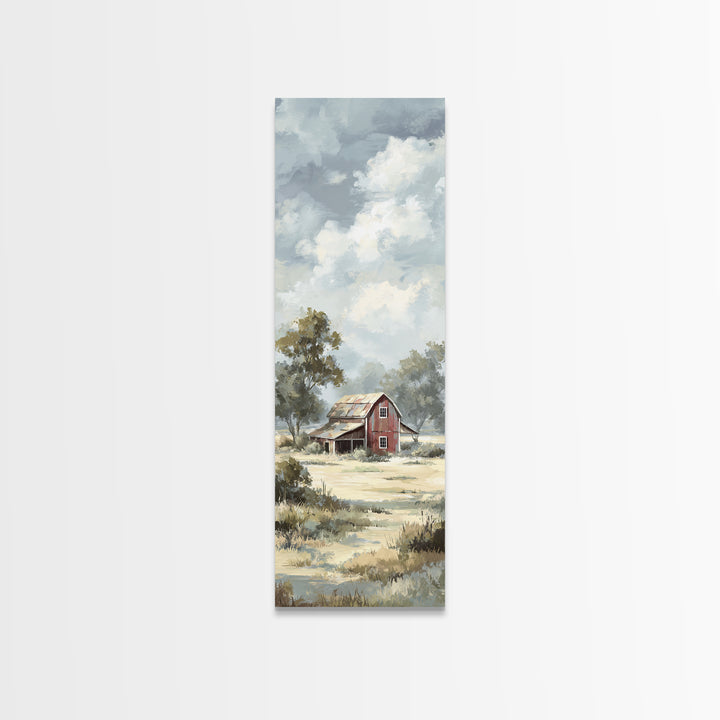 Rustic Barn in Golden Field Light Canvas Print, Farmhouse Art, Luxury Decor, Farmhouse Decor, Fine Art, Harvest, Art Prints, FAR-1x3-86