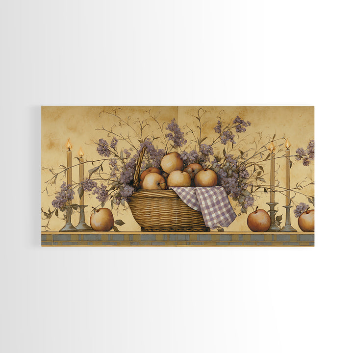 Farmhouse Wreath of Cotton Stems and Eucalyptus Canvas Print, Farmhouse Art, Digital Art, Farmhouse Decor, Fine Art, Harvest, FAR-2x1-64