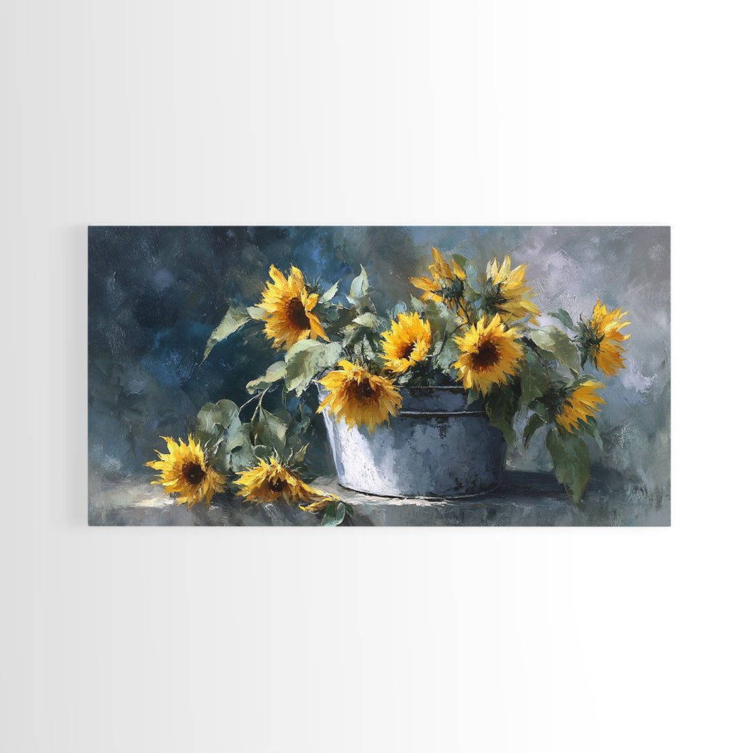 Fresh Bread Honey and Butter Still Life Framed Canvas Print, Farmhouse Art, Farmhouse Decor, Oil Painting, Harvest, FAR-2x1-92