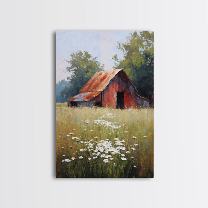 Rustic Barn in Golden Field Light Canvas Print, Farmhouse Art, Luxury Decor, Farmhouse Decor, Fine Art, Harvest, Art Prints, FAR-2x3-10