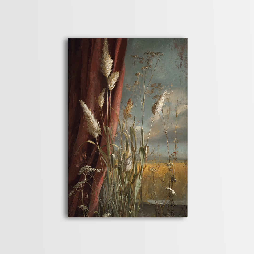 Cornfield under a Dramatic Summer Sky Framed Canvas Print, Farmhouse Art, Wall Decor, Farmhouse Decor, Fine Art, Harvest, FAR-2x3-78