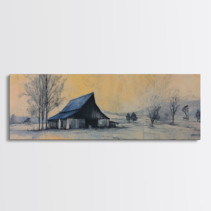 Windmill Silhouette at Sunset Framed Canvas Print, Farmhouse Art, Farmhouse Wall Decor, Farmhouse Decor, Fine Art, Harvest, FAR-3x1-57