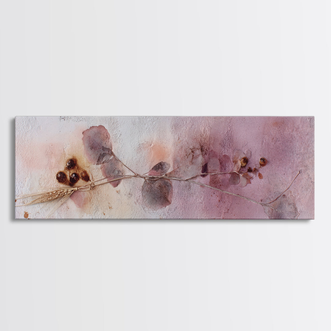 Wildflowers in a Mason Jar on Linen Canvas Print, Farmhouse Art, Oil Painting, Farmhouse Decor, Harvest, Farmhouse Wall Decor, FAR-3x1-71