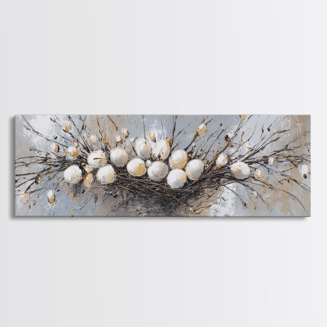 Fresh Bread Honey and Butter Still Life Canvas Print, Farmhouse Art, Minimalist Decor, Farmhouse Decor, Oil Painting, Harvest, FAR-3x1-88