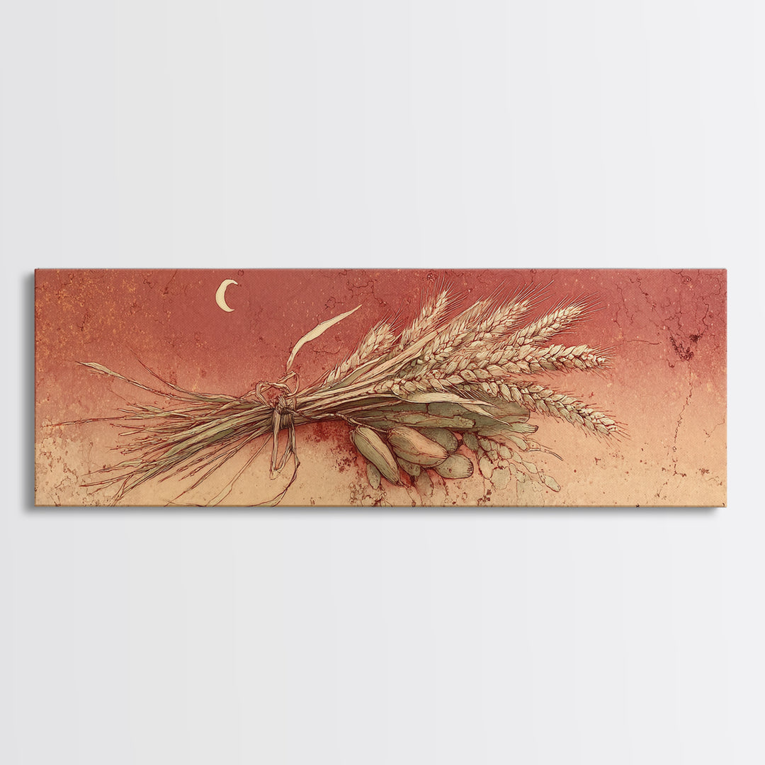 Wildflowers in a Mason Jar on Linen Canvas Print, Farmhouse Art, Textured Painting, Farmhouse Decor, Fine Art, Harvest, FAR-3x1-95