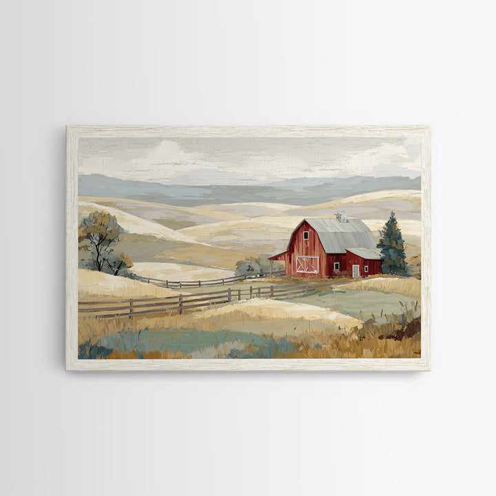 Country Landscape with Fence and Rolling Hills Canvas Print, Farmhouse Art, Farmhouse Decor, Fine Art, Harvest, Gallery Wall, FAR-3x2-42