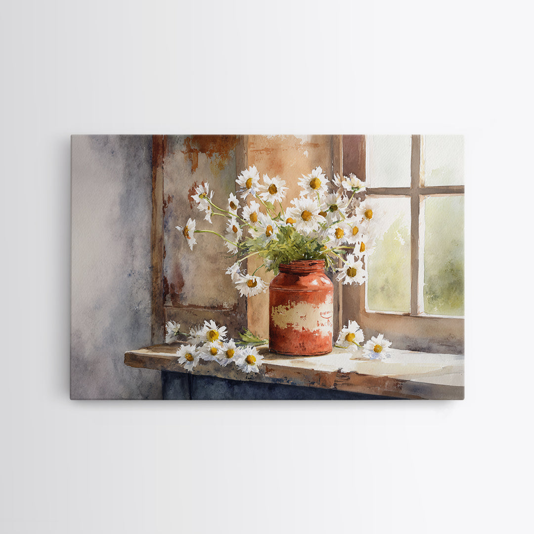 Old Milk Can Framed Canvas Print, Farmhouse Art, Gallery Decor, Farmhouse Decor, Abstract Art, Harvest, Contemporary Art, FAR-3x2-64