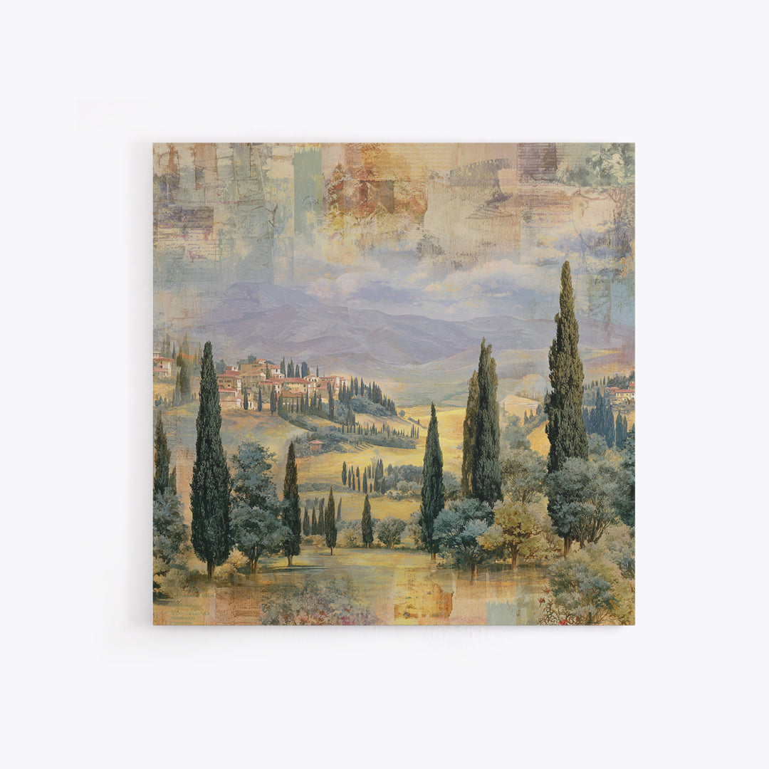 Country Lane Lined Canvas Print, French Country Art, Farmhouse Decor, Abstract Art, Country, Coastal Wall Art, FCA-1x1-23