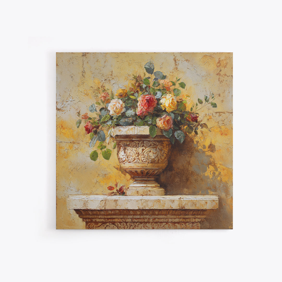 Ch Teau Garden Urn Framed Canvas Print, French Country Art, Farmhouse Wall Decor, Farmhouse Decor, Fine Art, Country, FCA-1x1-43