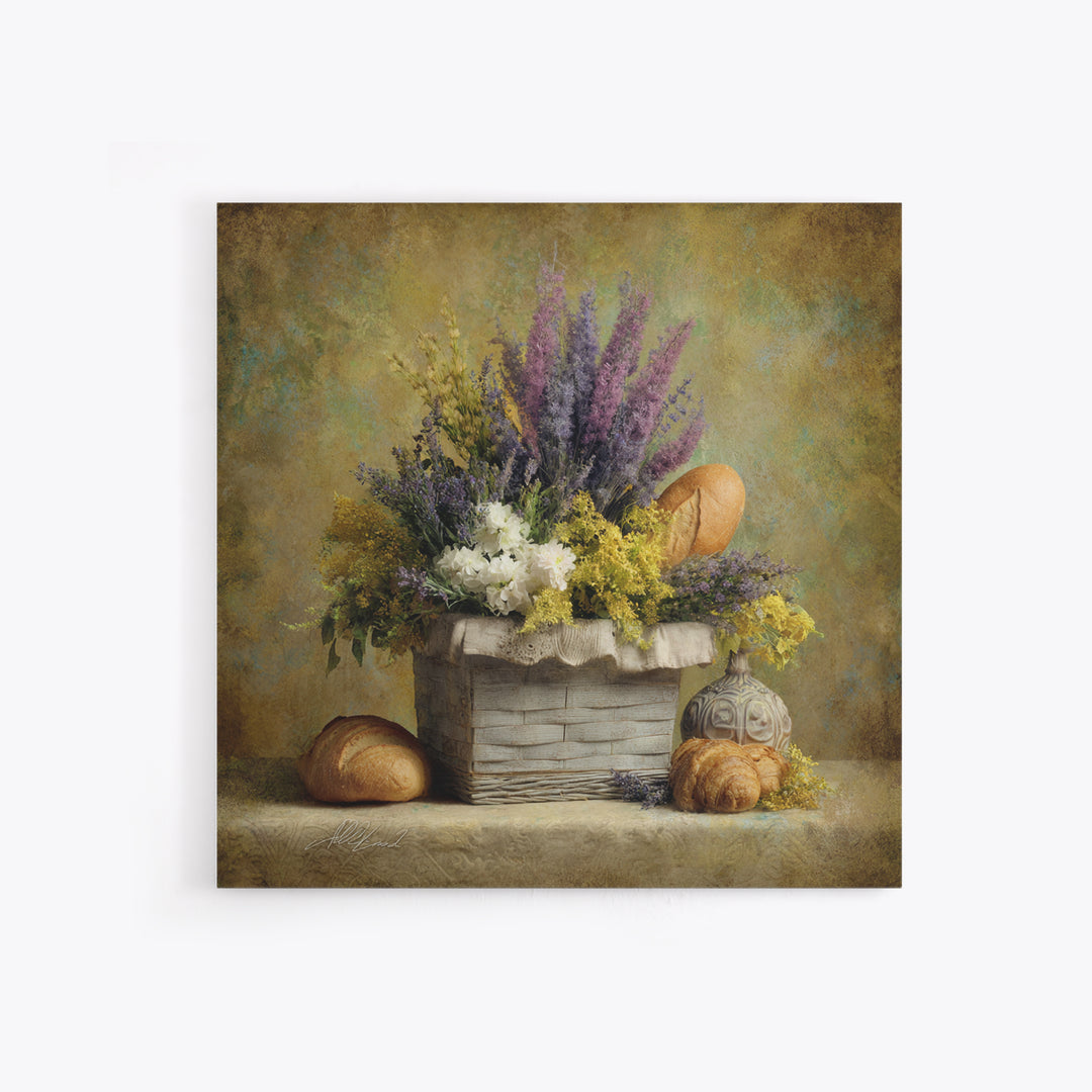 French Market Basket Canvas Print, French Country Art, French Country, Farmhouse Decor, Fine Art, Country, Statement Artwork, FCA-1x1-55
